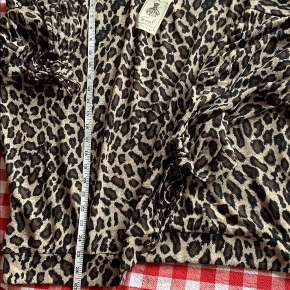 Leopard animal print top hacci knit oversized cozy sweater top long sleeve - Picture 11 of 12